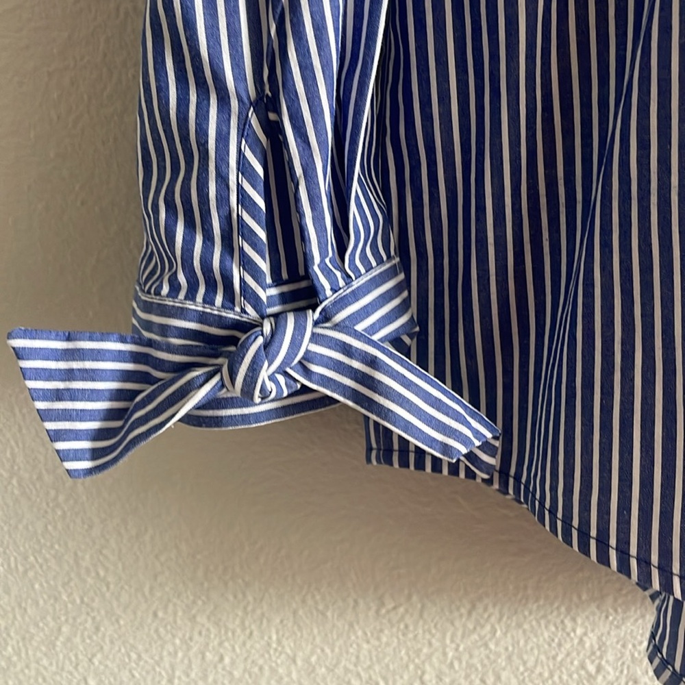 J.Crew Factory Striped Button-Down Shirt with Tie Sleeves - Picture 5 of 7